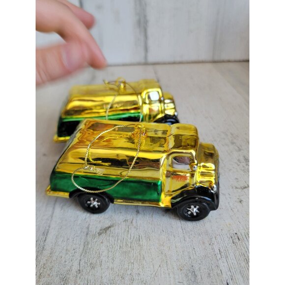 Blown glass bottling company Coca-Cola truck delivery ornament xmas set - Picture 8 of 9